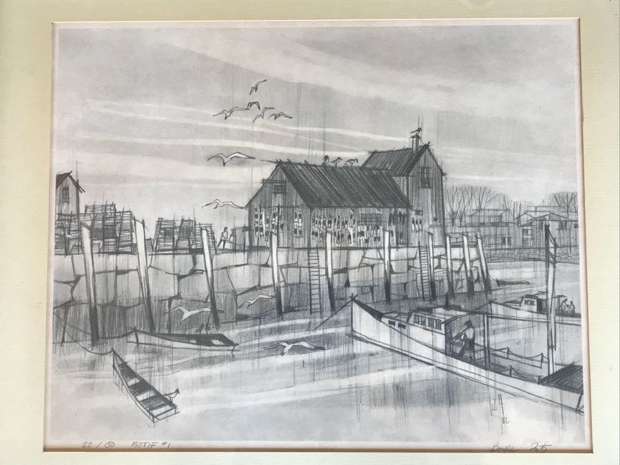 Pencil Signed Limited Edition Print Of Motif #1 Bradley Wharf In Rockport, MA Fishing Shack 22 Of 150 20' X 17.5' [Photo 3]