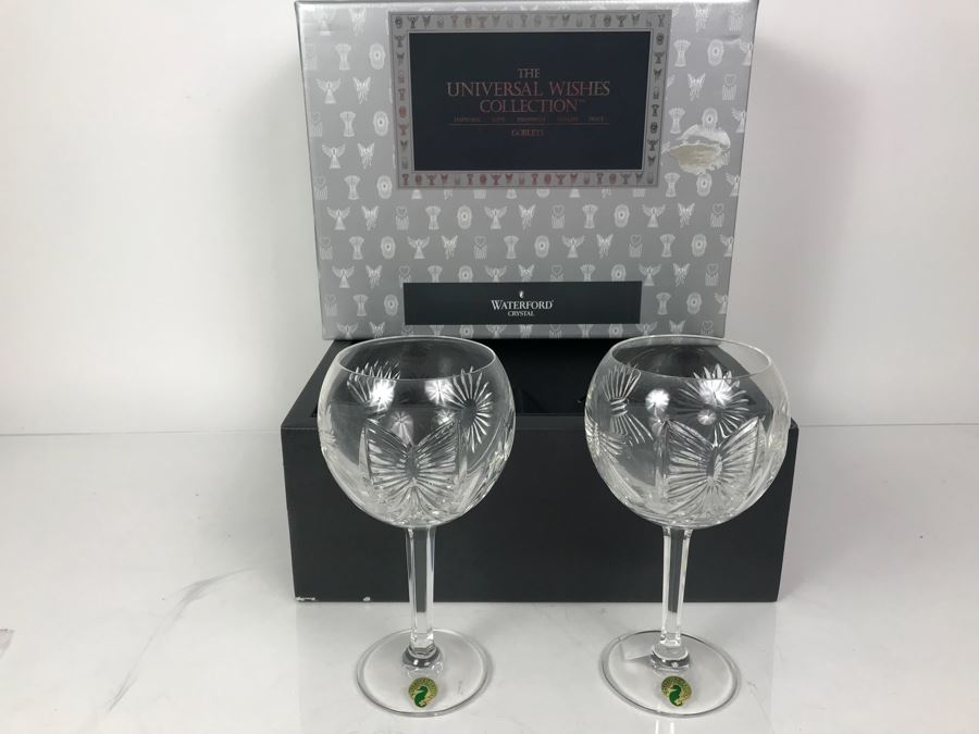Waterford Crystal Universal Wish Goblets 1 Pair [Photo 1]