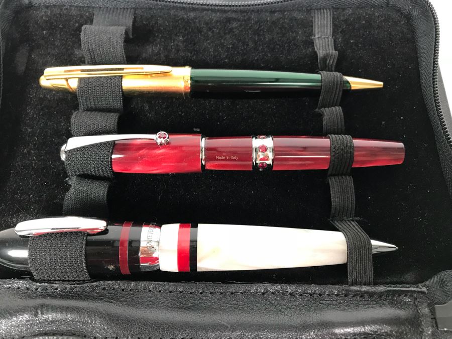 Collection Of Ballpoint Pens: Conklin, Monteverde, Waterman And More With Pen Carrying Storage Case [Photo 15]