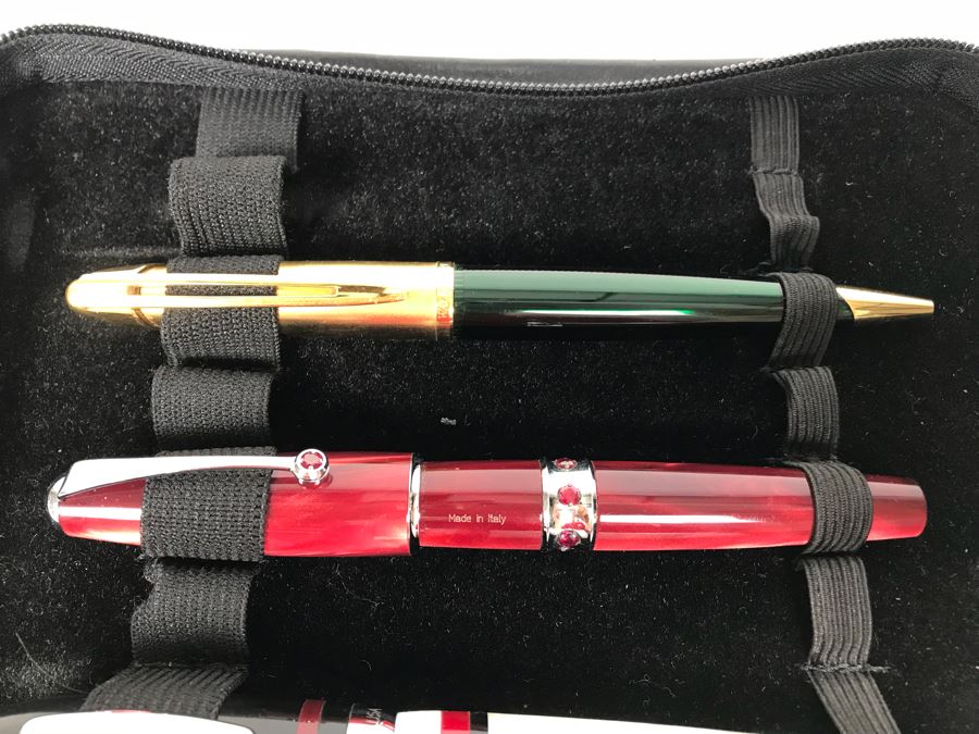 Collection Of Ballpoint Pens: Conklin, Monteverde, Waterman And More With Pen Carrying Storage Case [Photo 20]