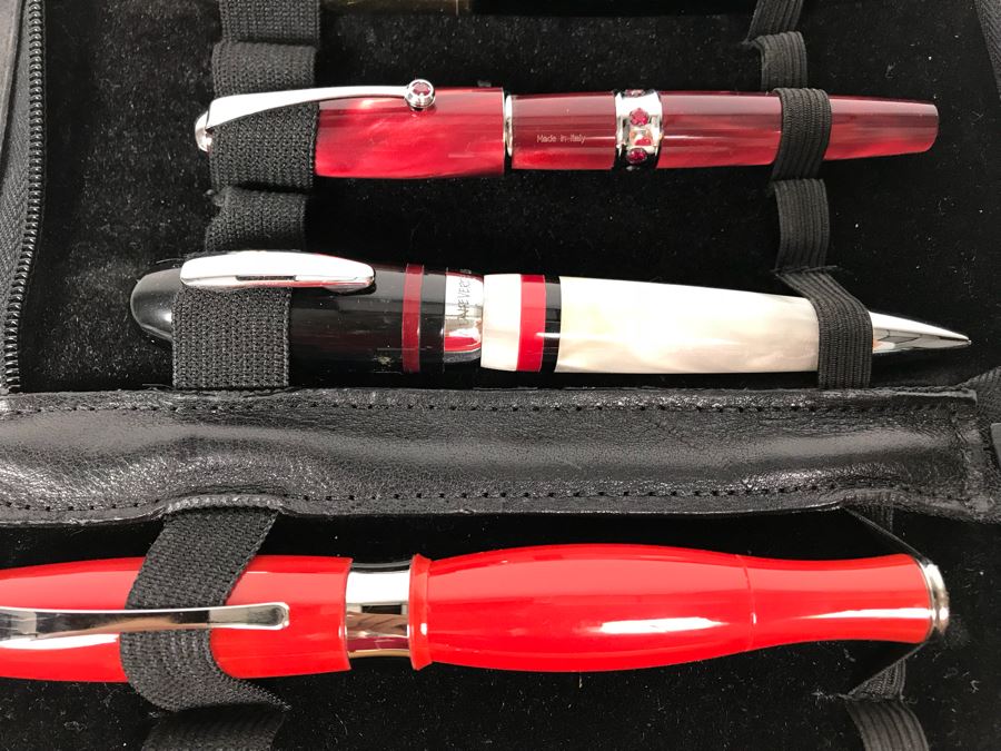 Collection Of Ballpoint Pens: Conklin, Monteverde, Waterman And More With Pen Carrying Storage Case [Photo 12]