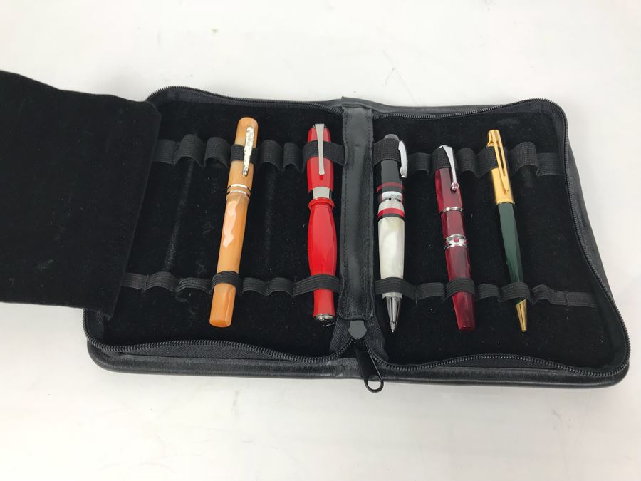 Collection Of Ballpoint Pens: Conklin, Monteverde, Waterman And More With Pen Carrying Storage Case [Photo 2]