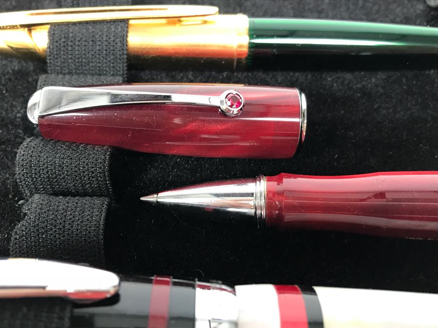 Collection Of Ballpoint Pens: Conklin, Monteverde, Waterman And More With Pen Carrying Storage Case [Photo 19]