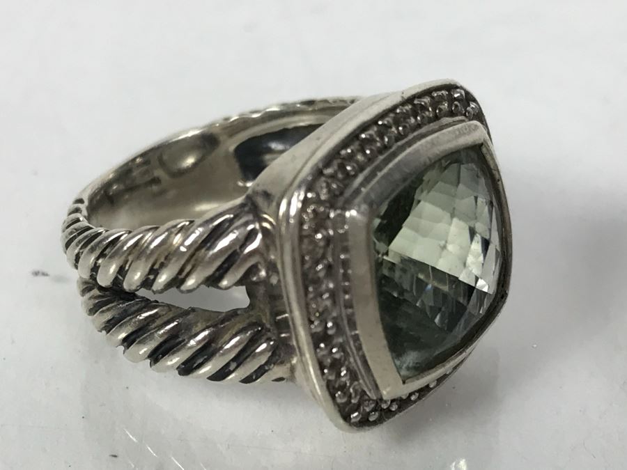 David Yurman Sterling Silver Ring Size 6 And Matching Sterling Silver Pendant 20.2g [Photo 9]