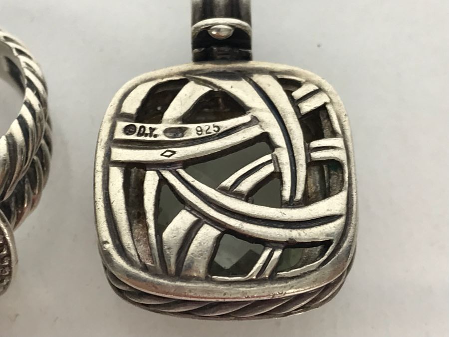 David Yurman Sterling Silver Ring Size 6 And Matching Sterling Silver Pendant 20.2g [Photo 13]