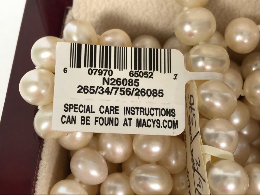 100' 7-8MM Endless Strand Pearl Necklace New With Macy's Tags And Box Retailed $500 [Photo 6]