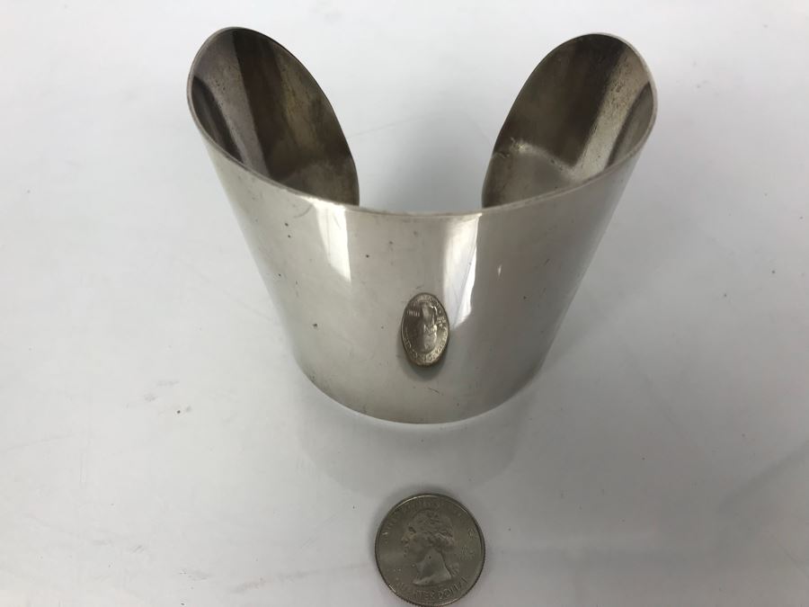 Huge Hallmarked Sterling Silver Wonder Woman Style Cuff Bracelet 129.7g [Photo 5]