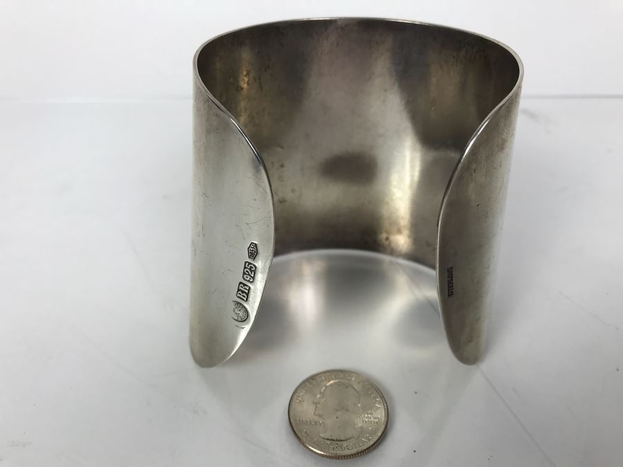 Huge Hallmarked Sterling Silver Wonder Woman Style Cuff Bracelet 129.7g [Photo 12]