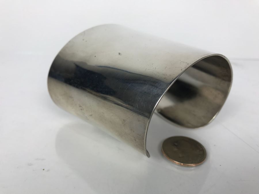 Huge Hallmarked Sterling Silver Wonder Woman Style Cuff Bracelet 129.7g [Photo 9]