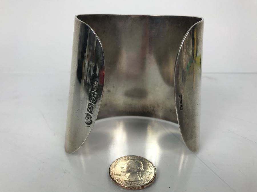 Huge Hallmarked Sterling Silver Wonder Woman Style Cuff Bracelet 129.7g [Photo 11]