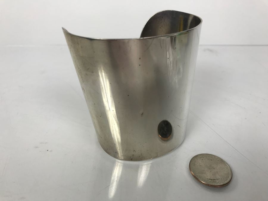 Huge Hallmarked Sterling Silver Wonder Woman Style Cuff Bracelet 129.7g [Photo 3]