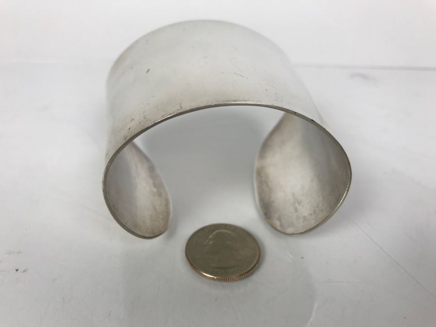 Huge Hallmarked Sterling Silver Wonder Woman Style Cuff Bracelet 129.7g [Photo 7]