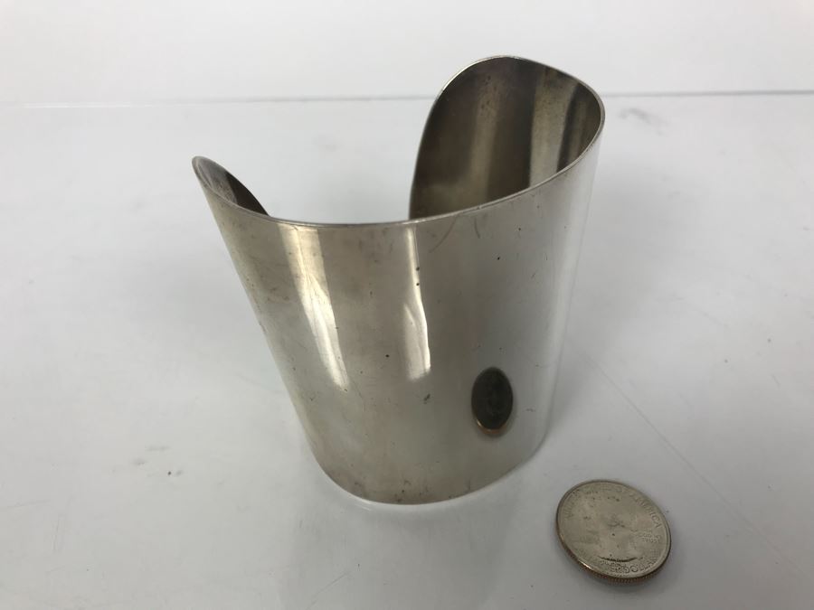 Huge Hallmarked Sterling Silver Wonder Woman Style Cuff Bracelet 129.7g [Photo 4]