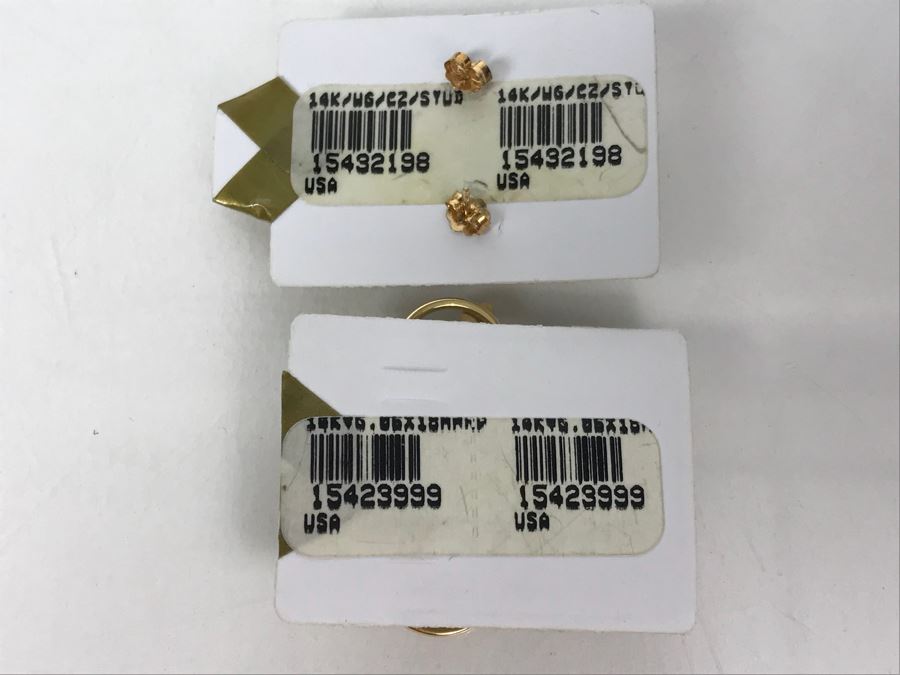 14k Gold Pearl Strand Necklace And Pair Of 14k Gold Earrings 6.3g TW [Photo 14]