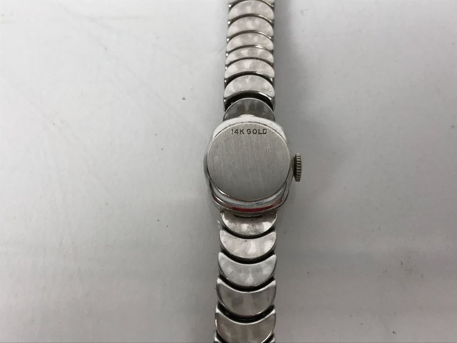 Ladies Vintage 14k White Gold LaFemme Watch And 14k White Gold Watch Band Working 24g [Photo 14]