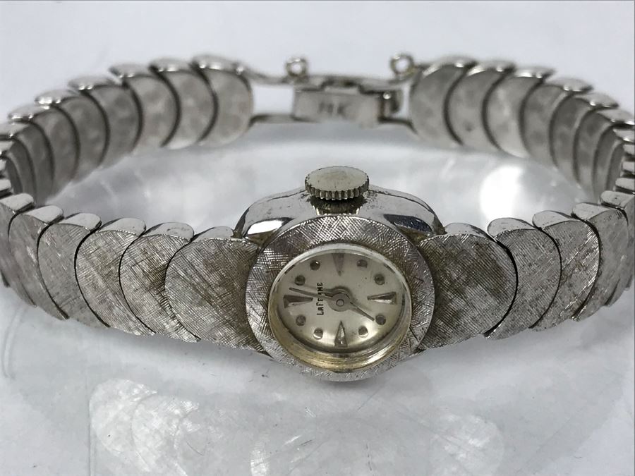 Ladies Vintage 14k White Gold LaFemme Watch And 14k White Gold Watch Band Working 24g [Photo 2]