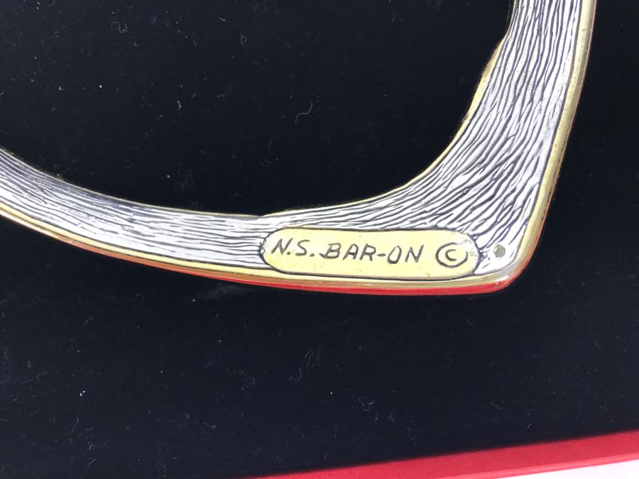 Sterling Silver Necklace And Matching Earrings By N.S. Bar-On With Box 66g [Photo 5]