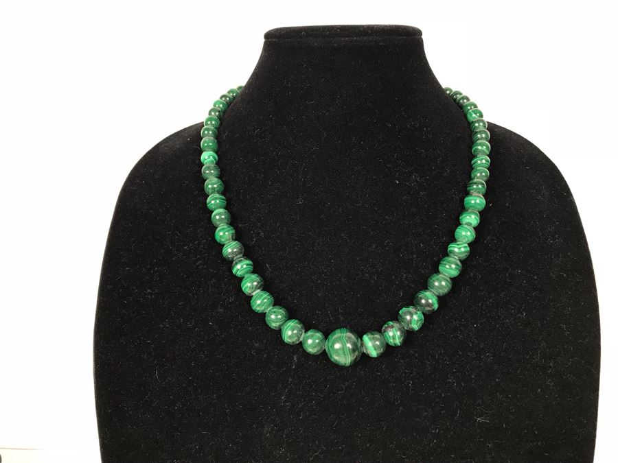 Malachite Bead Necklace 22'L [Photo 2]