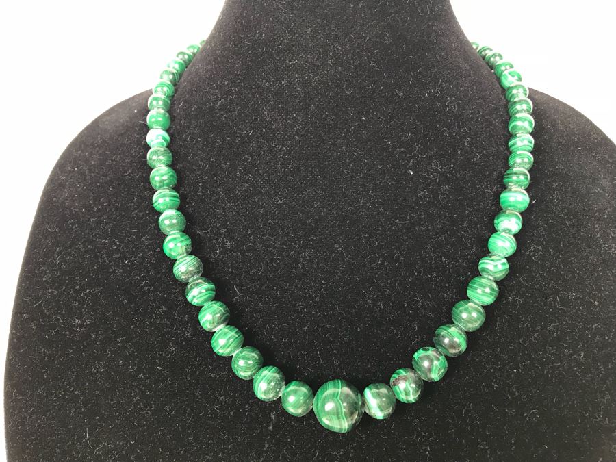 Malachite Bead Necklace 22'L [Photo 3]
