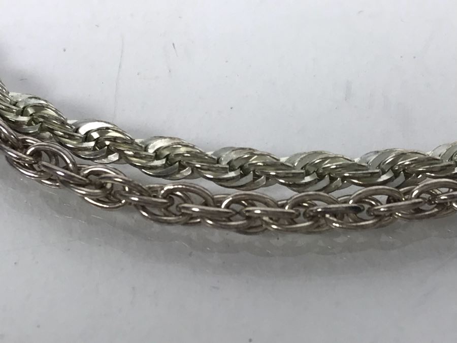 Pair Of Chunky Sterling Silver Necklaces 24.2g TW [Photo 2]