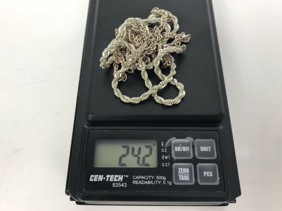 Pair Of Chunky Sterling Silver Necklaces 24.2g TW [Photo 5]