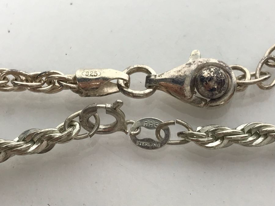 Pair Of Chunky Sterling Silver Necklaces 24.2g TW [Photo 3]