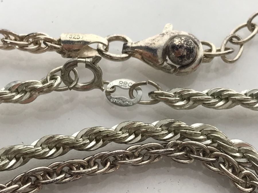 Pair Of Chunky Sterling Silver Necklaces 24.2g TW [Photo 4]