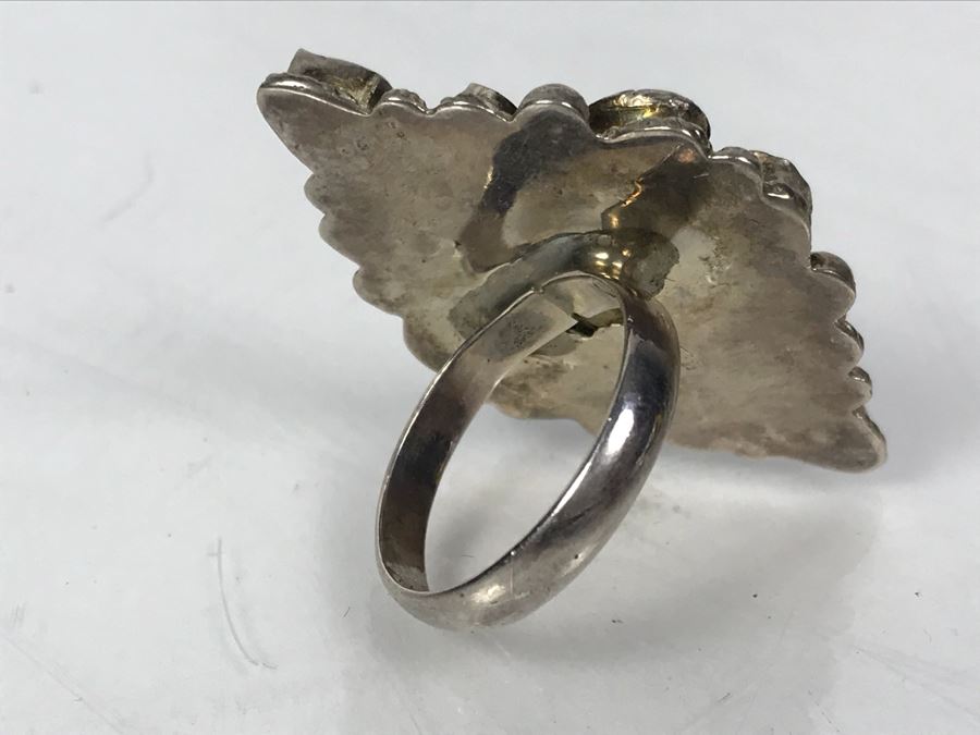 Large Sterling Silver Ladies Ring Size 12.2g [Photo 4]
