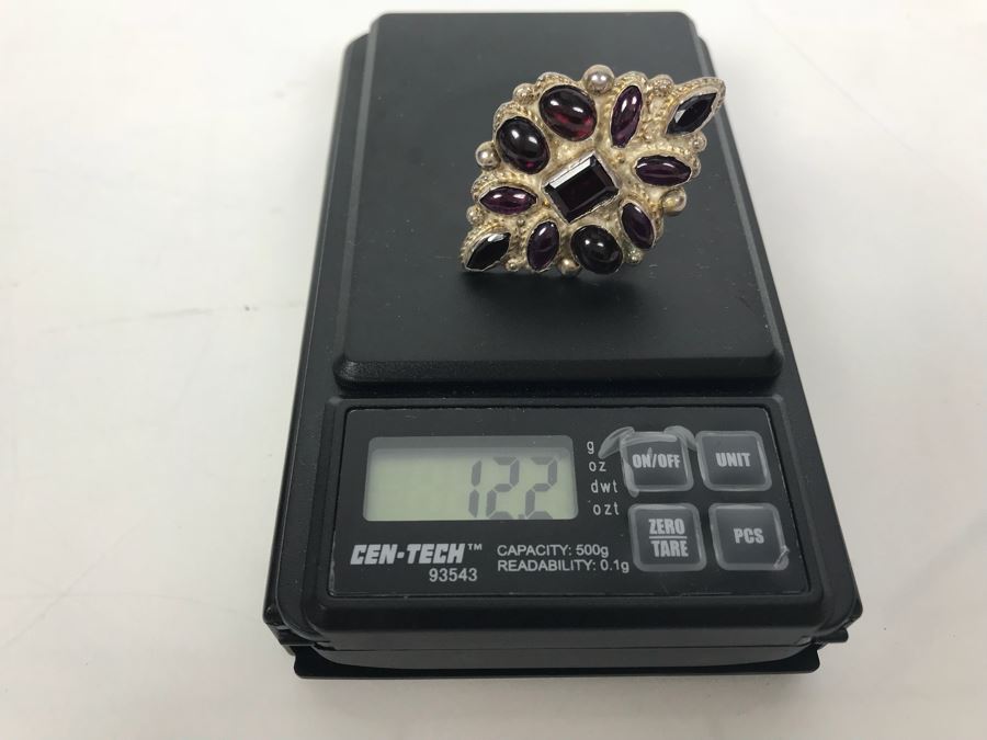 Large Sterling Silver Ladies Ring Size 12.2g [Photo 6]