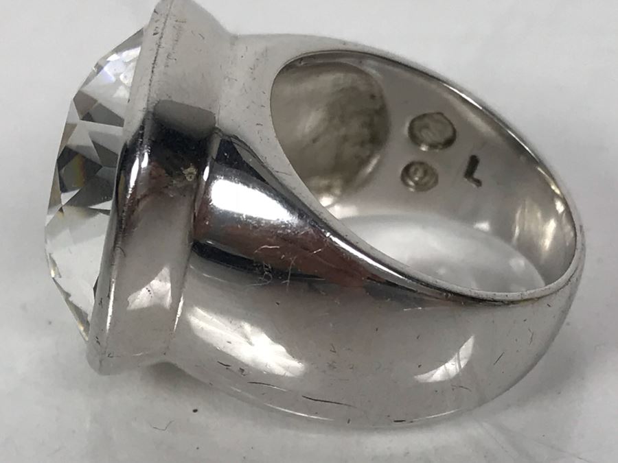 Pair Of Sterling Silver Rings 28.1g Both Sized 8 1/2 [Photo 10]