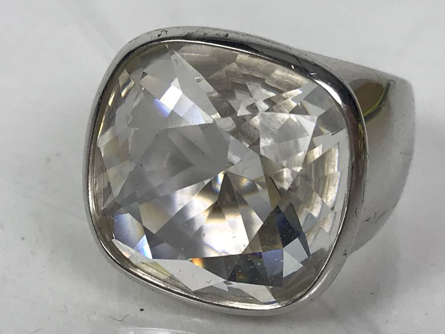 Pair Of Sterling Silver Rings 28.1g Both Sized 8 1/2 [Photo 8]