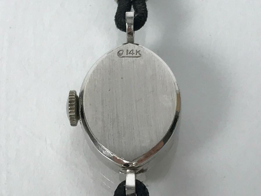 14k White Gold Vintage Germinal Voltaire Ladies Watch Working 8g [Photo 9]