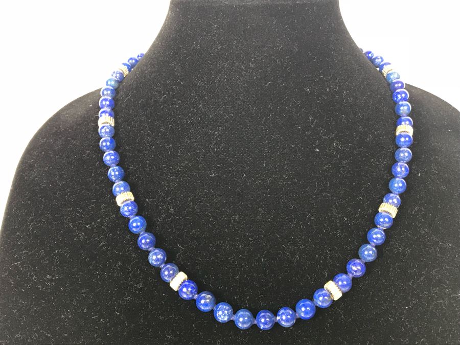 Sterling Silver Lapis Lazuli Necklace 50.4g [Photo 1]
