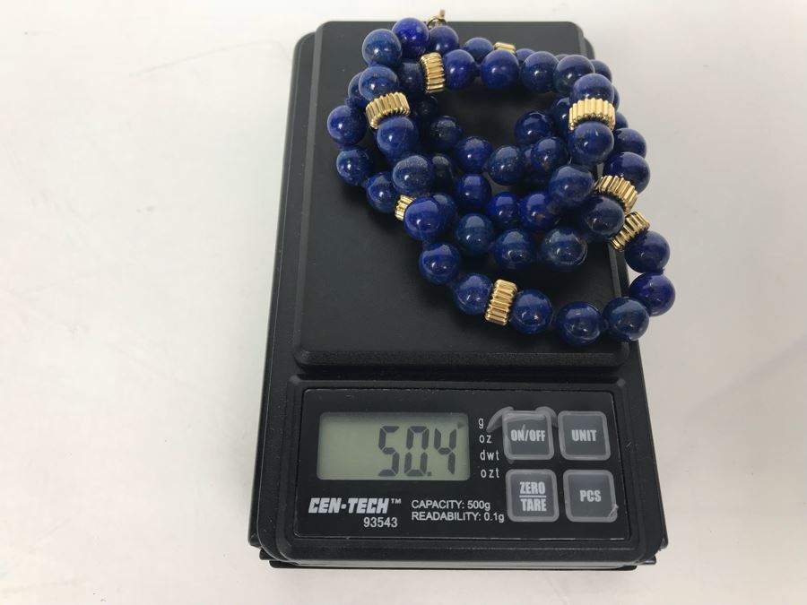 Sterling Silver Lapis Lazuli Necklace 50.4g [Photo 6]