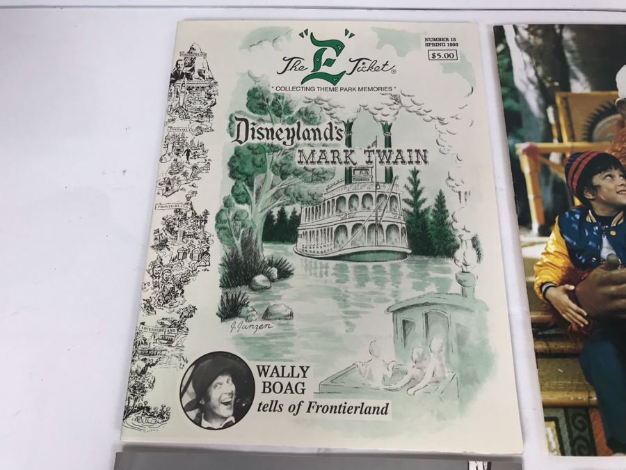 Vintage Dineyland Related Publications Including Pepsi-Cola World Feb 1963, (2) The 'E' Ticket Number 15 Disneyland's Mark Twain, Backstage At Disneyland 1974, The Mouse Club Disneyana Dreaming And Disneyland LINE 1986 [Photo 15]