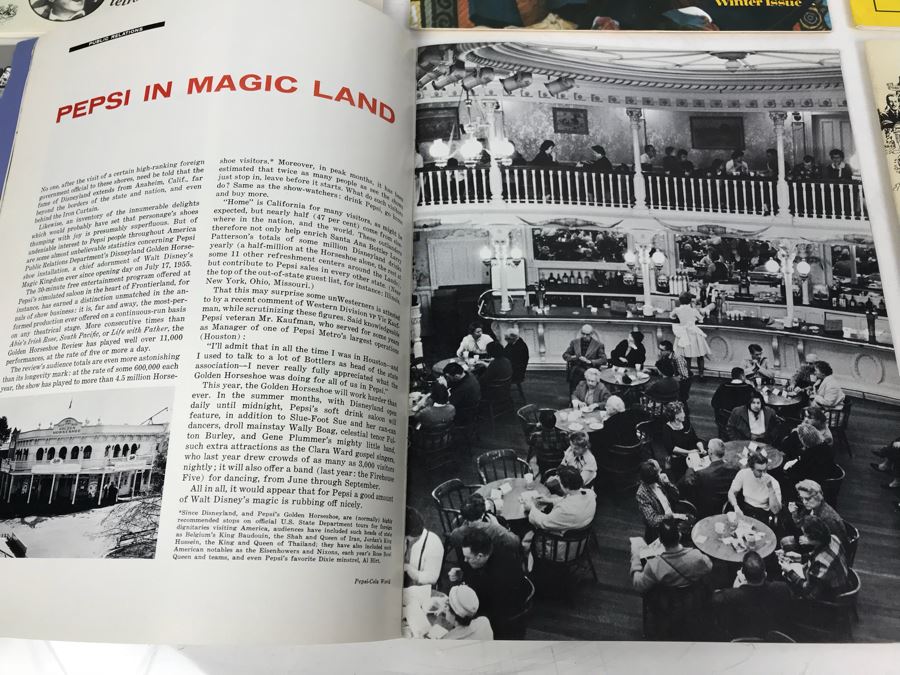 Vintage Dineyland Related Publications Including Pepsi-Cola World Feb 1963, (2) The 'E' Ticket Number 15 Disneyland's Mark Twain, Backstage At Disneyland 1974, The Mouse Club Disneyana Dreaming And Disneyland LINE 1986 [Photo 6]
