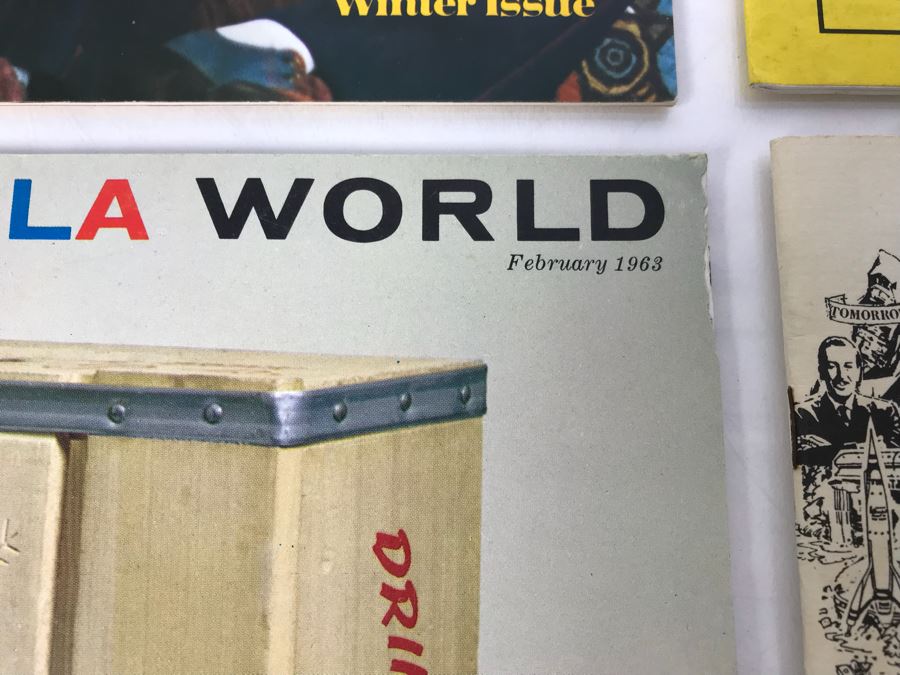 Vintage Dineyland Related Publications Including Pepsi-Cola World Feb 1963, (2) The 'E' Ticket Number 15 Disneyland's Mark Twain, Backstage At Disneyland 1974, The Mouse Club Disneyana Dreaming And Disneyland LINE 1986 [Photo 3]