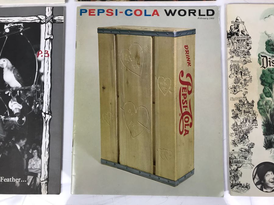 Vintage Dineyland Related Publications Including Pepsi-Cola World Feb 1963, (2) The 'E' Ticket Number 15 Disneyland's Mark Twain, Backstage At Disneyland 1974, The Mouse Club Disneyana Dreaming And Disneyland LINE 1986 [Photo 2]