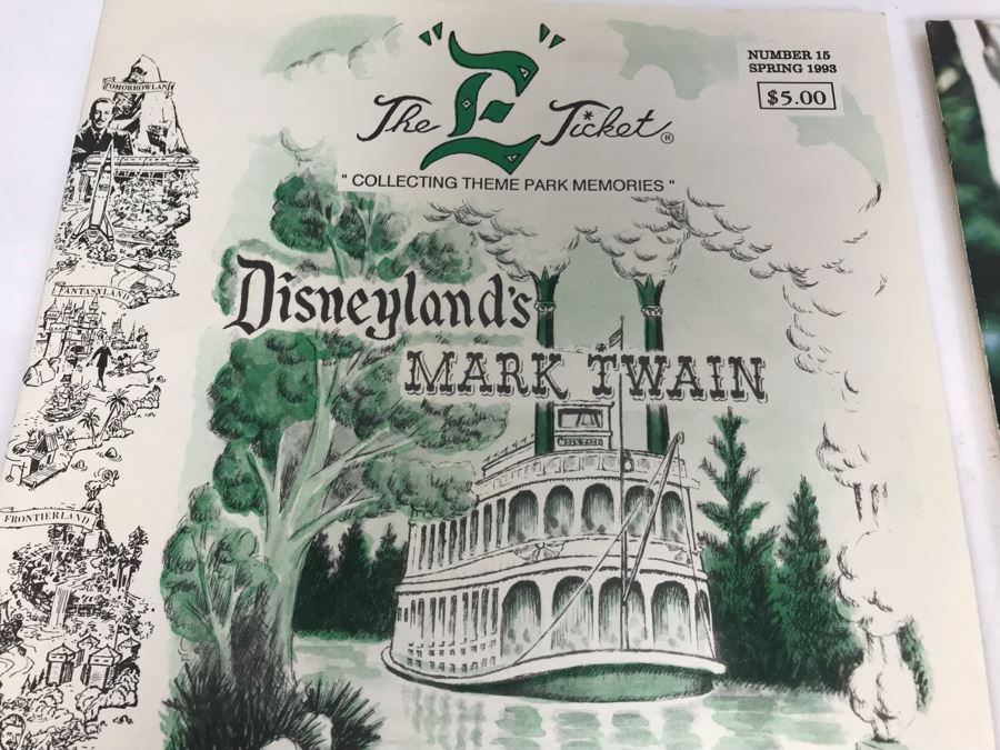 Vintage Dineyland Related Publications Including Pepsi-Cola World Feb 1963, (2) The 'E' Ticket Number 15 Disneyland's Mark Twain, Backstage At Disneyland 1974, The Mouse Club Disneyana Dreaming And Disneyland LINE 1986 [Photo 16]
