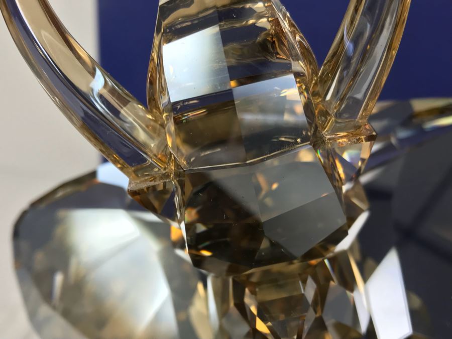 GRAND Swarovski Elephant Full-Colored On Cut Emerald Pearl Granite Base With Original Box And White Gloves Swarovski Crystal Soceity (SCS) Retails $1,690 [Photo 14]