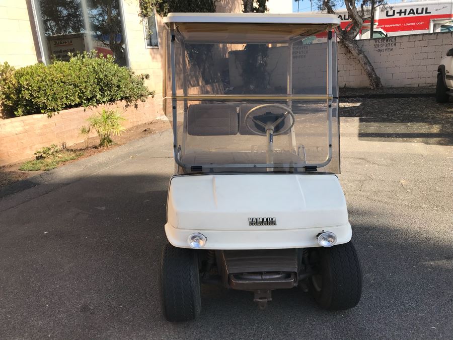 Working YAMAHA Electric Golf Cart (Client Recently Paid $750 To Service Cart 5 Months Ago) With Portable Battery Charger (Note That One Tire Is Flat And May Need Replacing) [Photo 14]