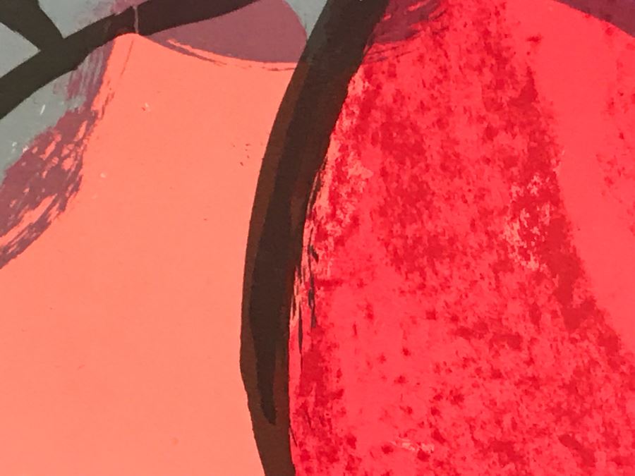 Walasse Ting Print With Flowers And Parrots - No Signature - No Dots Under Loop On Poster Board - Listed Chinese Artist - 5' X 46' [Photo 11]