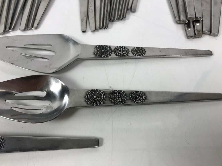 Vintage Flatware Set National Stainless Sam Moritz Pattern Japan [Photo 5]