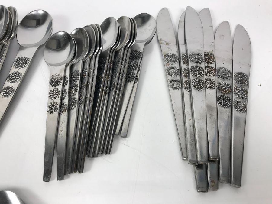Vintage Flatware Set National Stainless Sam Moritz Pattern Japan [Photo 4]