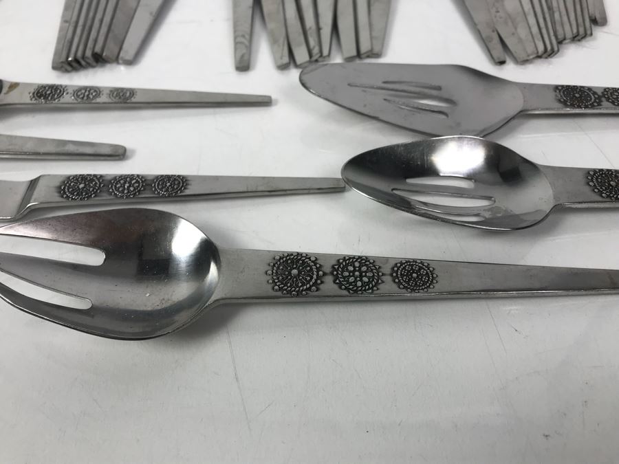 Vintage Flatware Set National Stainless Sam Moritz Pattern Japan [Photo 6]