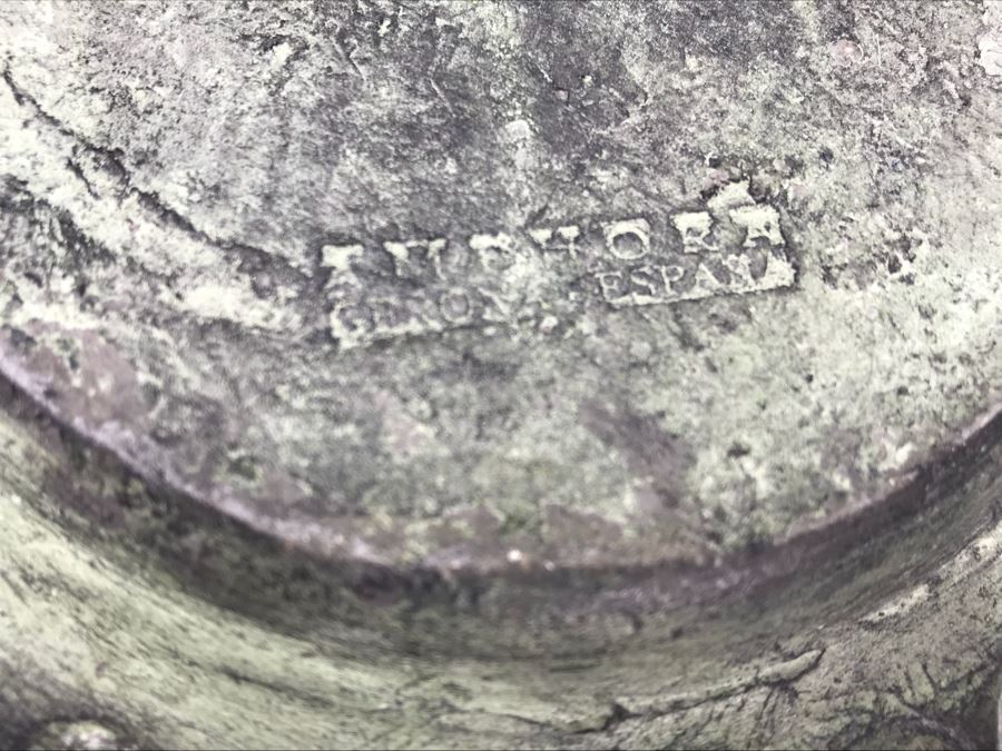 Amphora Gerona Espana Ceramic Vessel With Handle And 3-Footed Ceramic Bowl [Photo 14]