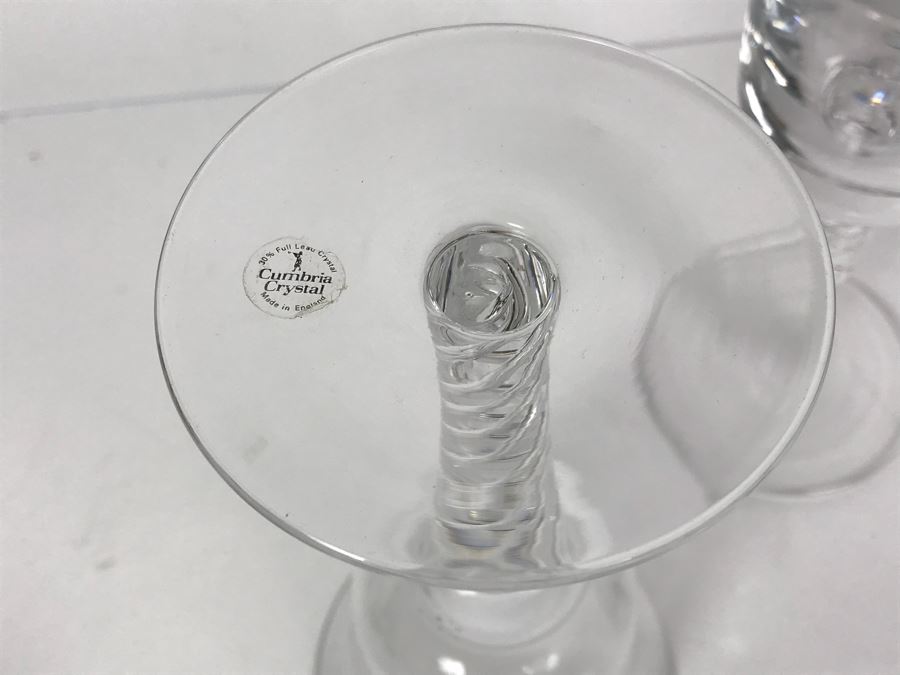 Pair Of Cumbria Crystal Hand Crafted Luxury English Stemware Glasses [Photo 5]