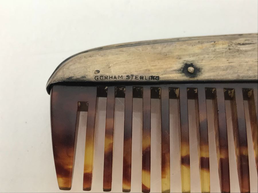 Collection Of Vintage Brushes, Combs, Handheld Vanity Mirror And Pair Of Sterling Silver Handled Combs [Photo 11]