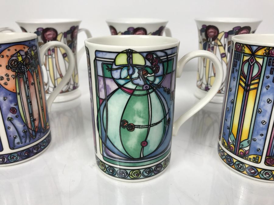 Collection Of Dunoon Fine Bone China Roxburgh Jane Goodwin Coffee Cups And Dunoon Stoneware Mackintosh Adapted By Joanne Triner Coffee Cups [Photo 4]