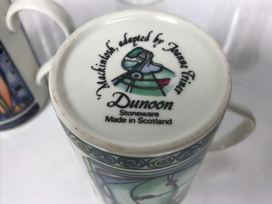Collection Of Dunoon Fine Bone China Roxburgh Jane Goodwin Coffee Cups And Dunoon Stoneware Mackintosh Adapted By Joanne Triner Coffee Cups [Photo 11]